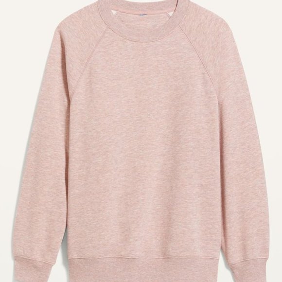 OLD NAVY Woman's Heather Pink Gray Crew Neck French Terry Sweatshirt XL - Picture 1 of 6